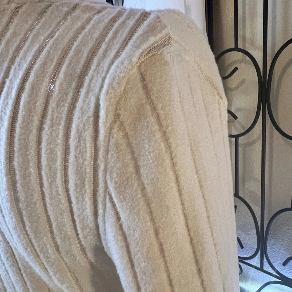 Cream Ribbed Women Top - Picture 4 of 5